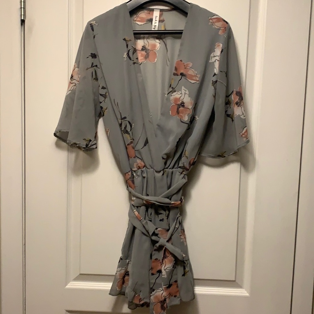 Grey floral romper